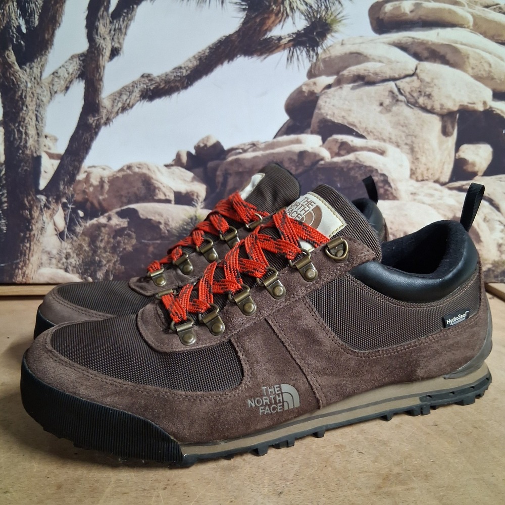The North Face HydroSeal Waterproof Hiking Shoes Mens Brown Suede Low Trail 10.5